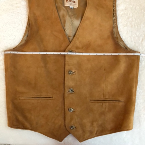 Rome suede leather vest made in Peobody Mass. - Picture 7 of 8